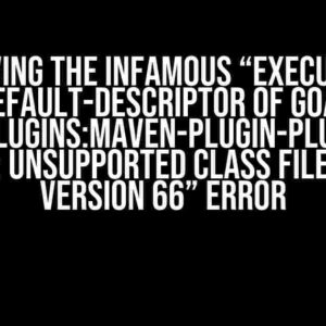 Solving the Infamous “Execution default-descriptor of goal org.apache.maven.plugins:maven-plugin-plugin:3.7.1:descriptor failed: Unsupported class file major version 66” Error