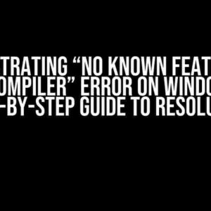 The Frustrating “No Known Features for CXX Compiler” Error on Windows: A Step-by-Step Guide to Resolution